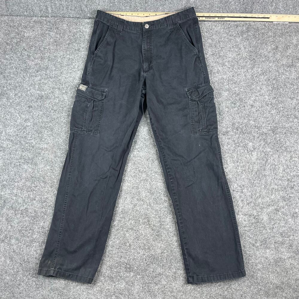 Vintage Cargo Pants Mens 34x33 Black Workwear Utility Heavy‎ Duty Casual